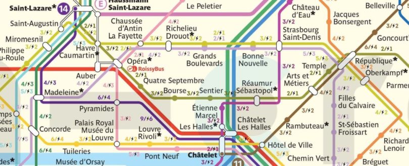 carte métro paris temps de trajet trottinette