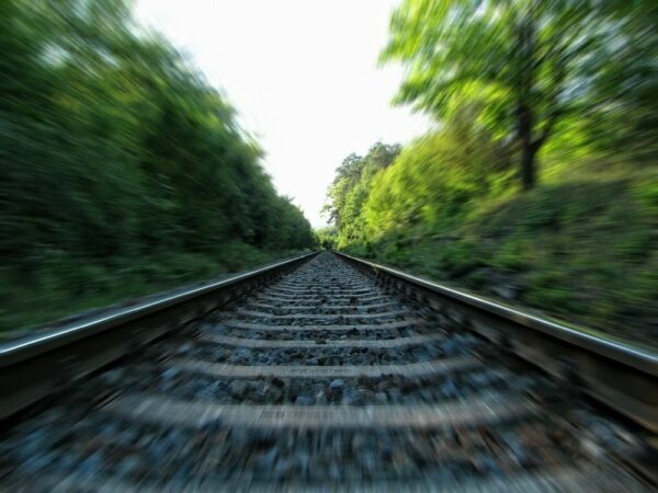 rails train effet de mouvement