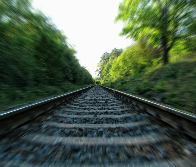 rails train effet de mouvement