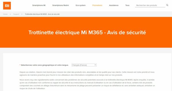 avis sécurité xiaomi