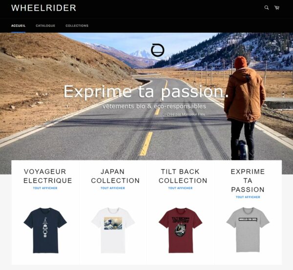 page d'accueil du site wheelrider